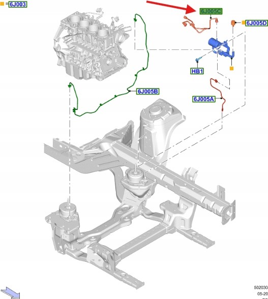 Ford OE ШНУР ПІДТИСКАННЯ 2.3 ECOBOOST FORD MUSTANG 15- 5274126 _ FR3C-6J005-AB