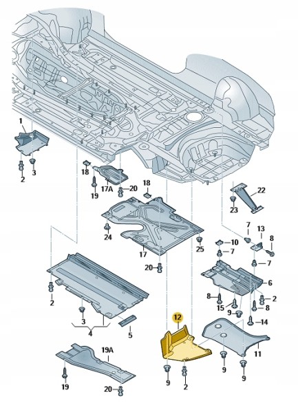 Audi OE Audi A4 B8 kombi Osłona podwozia prawy tył 8K0825219A КРИШКА НИЖНЯ БОКОВА ШАСІ ЗАДНЯ AUDI A4 A5 B8