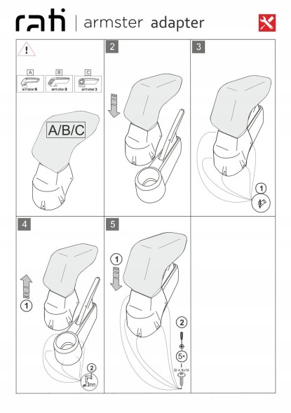 Rati C05759A Підлокітник з адаптером для seat mii eletric, 2019- , arm2-black
