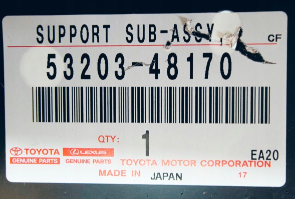 Lexus OE 5320348170 Лівий комплектний окуляр, фартух, пояс передній, перед Lexus RX 2021+ OE