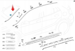Mercedes-Benz OE LISTWA SZYBY CZOŁOWEJ PRZÓD LEWA MERCEDES GLA 156 W156 CAŁA A1566901700 ПЛА́НКА УЩІ́ЛЬНЮВАЧА ЛОБОВО́ГО СТЕ́КЛА MERCEDES GLA A1566901700 L