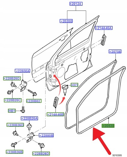 Ford OE УЩІЛЬНЮВАЧ ПЕРЕДНІХ ДВЕРЕЙ FORD MONDEO Mk4 2007- 1534564 _ 7S71-A20530-BB