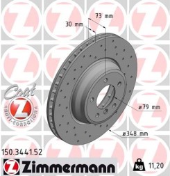 Zimmermann 150.3441.52 Гальмівні диски zimmermann 150.3441.52