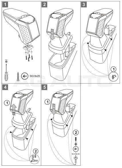 Rati V01182 Підлокітник ARM2 Kia Rio, 2011-2017, Bx