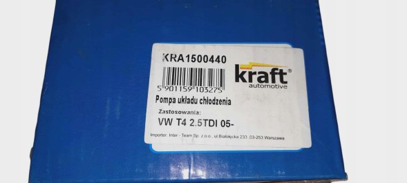 Kraft Automotive 1500440 Kraft automotive 1500440 водяний насос, охолодження двигуна