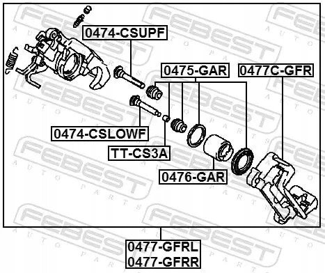 Febest 0477-GFRR Гальмівний супорт 0477-gfrr febest citroen mitsubishi