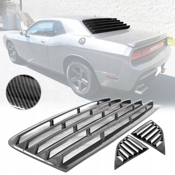 USA USA-DCHALL08XEV2 ЖАЛЮЗІ СКЛА ЗАДНЯ ЧАСТИНА ЗЯБРА СКЛА ЗАДНЯ КАРБОН DODGE CHALLENGER 08-23