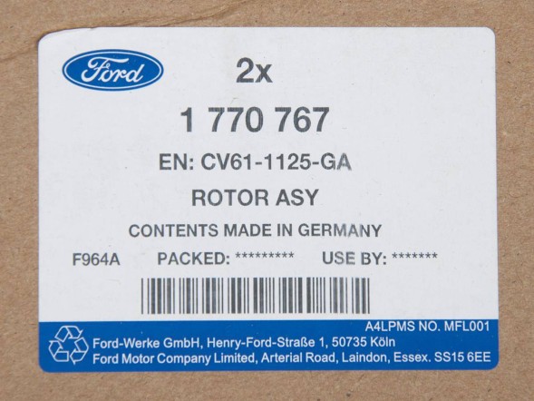 Ford OE 1770767 Ford oe 1770767 гальмівний диск передній focus iii kuga ii transit connect