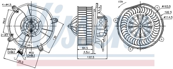 AD BRAKE VIC-337555 Повітродувка NIS для MERCEDES CLS (C219), E T-MODEL (S211), E (VF211), E (W211)