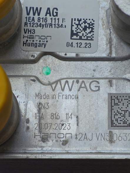 Volkswagen OE 1EA816111B 1N3816739 EA360S1B3A-05 1N3816732 1N3816087 1EA816111B EA360S1B3A-05 ТЕПЛООБМІННИК РОЗШИРЮВАЛЬНИЙ КЛАПАН ID BUZZ