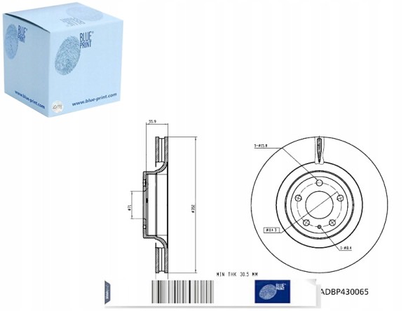 Blue Print ADBP430065 Blue print adbp430065 гальмівний диск (1шт)