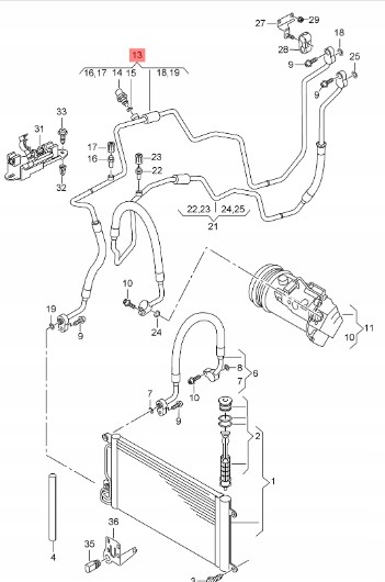 Prolights ACN0085 Шланг кондиціонера SKODA FABIA RAPID IBIZA 6RU820741 6C0820741P