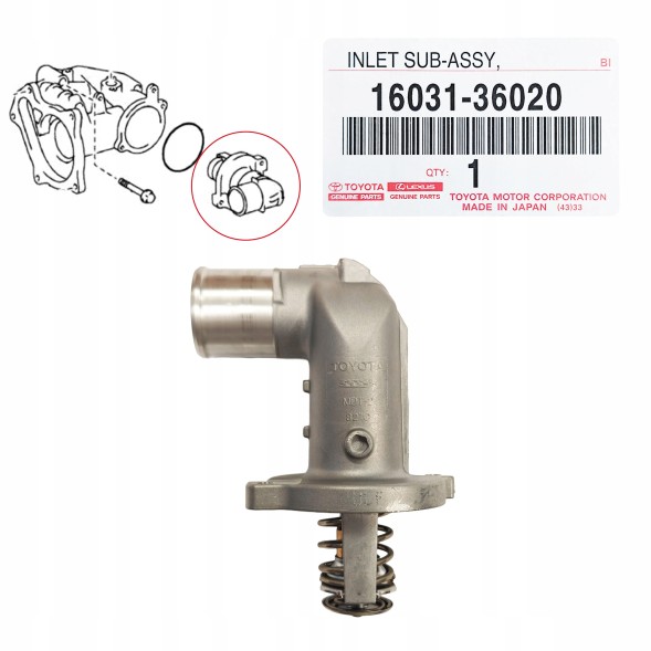 Toyota OE 16031-36020 Термостат Lexus IS300H GS300H NX300H RC300H 2AR-FSE OEM Toyota
