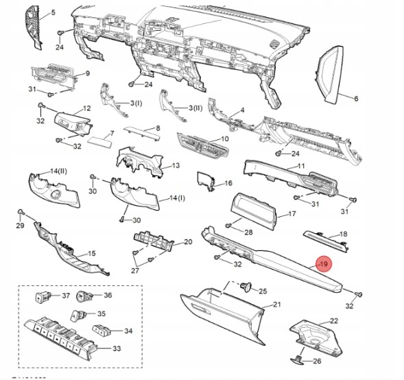 MG OE 11151697-ASH Декор приладової панелі mg 3