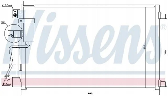 Nissens 940041 Конденсатор радіатора кондиціонування повітря 940041 nissens