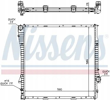 Nissens 60788A Охолоджувач води 60788a nissens bmw x5 e53