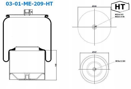 HT 03-01-ME-209-HT ПОДУШКА СИЛЬФА 6123 NP40 MERCEDES ACTROS MP4