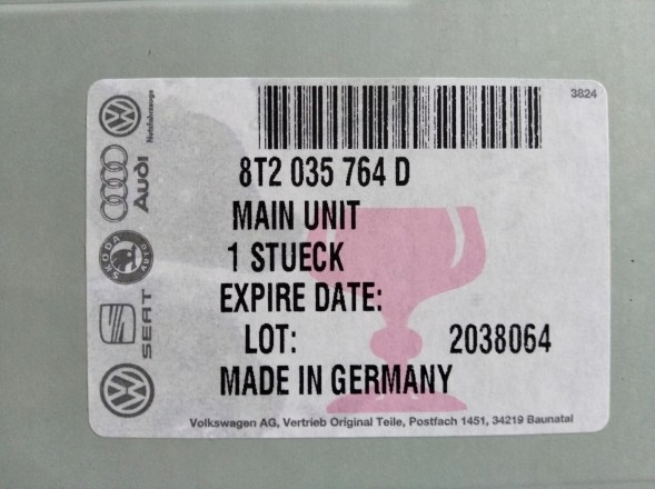 Volkswagen OE 8T2035764D MMI UNIT AUDI A4 A5 Q5 ВЕРСІЯ ВЕЛИКОБРИТАНІЇ