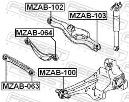 MZAB 100 FEBEST САЙЛЕНТБЛОК ЗАДНЬОГО ПОДОВЖНЬОГО ВАЖЕЛЯ