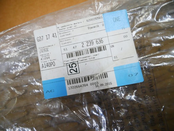 BMW OE BMW X5 E70 DYWANIKI GUMOWE 51472239636 2239636 51472154874 2154874 BMW X5 E70 КОВРИКИ ЗАДНІ КОМПЛЕКТ ЗАДНІХ КИЛИМКІВ ГУМОВІ 51472239636