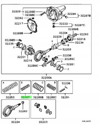 Mitsubishi OE MB185360 Комплект омивачів заднього диференціала OEM Mitsubishi Lancer EVO 4 5 6 7 8 9 10