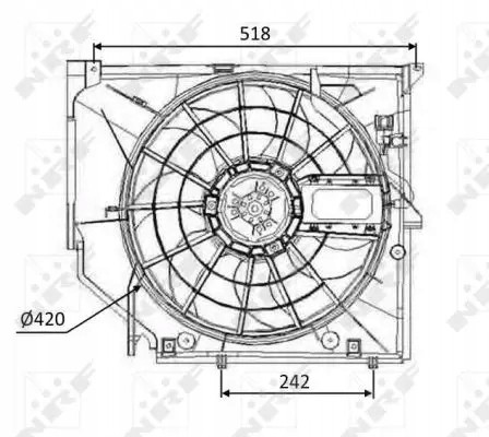 NRF 47026 Вентилятор охолодження 300w з рамою 47026 nrf bmw 3