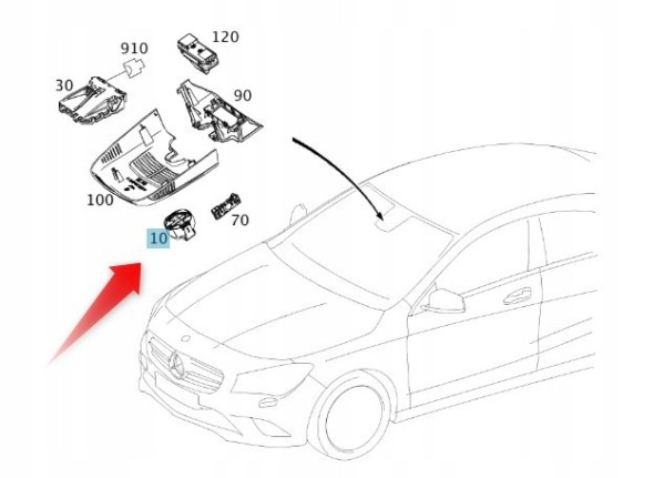 Mercedes-Benz OE Датчик лобового скла A-Клас W176 A2469017000
