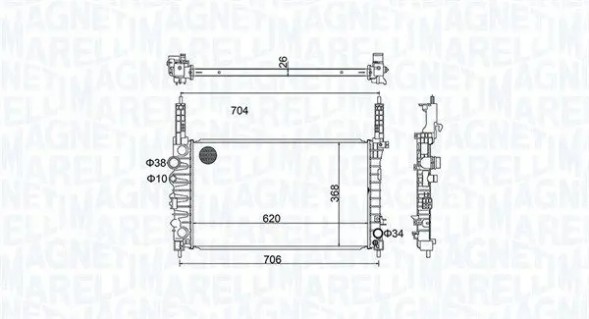 MAGNETI MARELLI 350213162900 Охолоджувач води 350213162900 magneti marelli