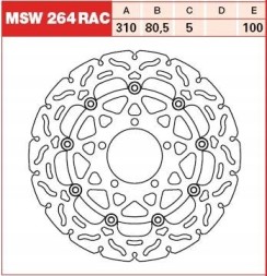 TRW MSW264RAC Гальмівний диск передній trw msw264rac