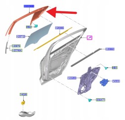 Ford OE JX7B-A25825-AP JX7Z5825767AJ JX7B-A25825-AL JX7Z5825767AJ УЩІЛЬНЮВАЧ СКЛА ТРИКУТНИКА ДВЕРЕЙ ЗАДНІЙ ЛІВИЙ FOCUS 18- OE 2559777 _JX7B-A25825-AP
