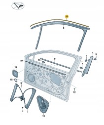 Skoda OE SKODA SUPERB 3 ПЛАНКА ХРОМ ДВЕРІ ПРАВА ПЕРЕДНЯ 3V0837644M