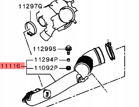 Mitsubishi OE WBEURO/RURA TURBINY TURBO DIESEL MITSUBISHI PEUGEOT CITROEN Повітряний шланг Mitsubishi OE з прокладками