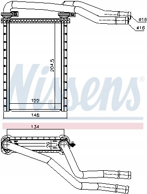 Nissens 73991 Теплообмінник, обігрів салону nissens 73991