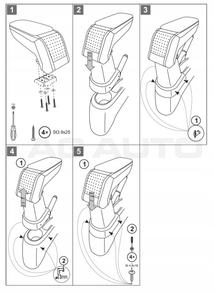 Armster V00611 СТАНДАРТНИЙ ПІДЛІКОТНИК Toyota Yaris, 2008->2011