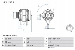 Bosch 0 986 084 690 Генератор nissan, renault espace v, grand scenic i - bosch 0 986 084 690