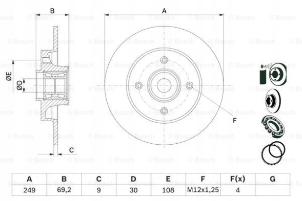 Bosch 0 986 479 275 Гальмівні диски bosch 0 986 479 275