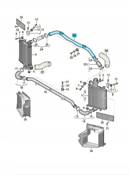 Volkswagen OE 4M0145942L ТРУБА ПОВ. ОРИГІНАЛ VW AUDI