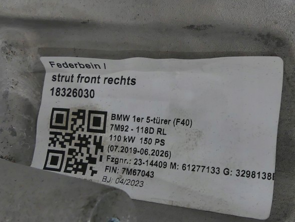 BMW OE 6876646 6870838 6874443 BMW F39 F40 F44 F46 F48 MINI F54 F60 СТУПИЦЯ ПЕРЕДНЯ ПРАВА.