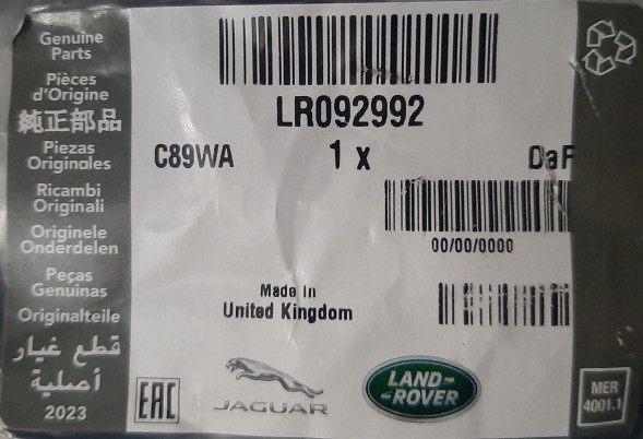 Land Rover OE LR092992 9W838A520DA Трубка системи охолодження блоку Land Rover Range Rover 3,0 v6 / 5,0 v8 SC