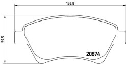 P68034 BREMBO Комплект гальмівних колодок з 4 шт дисків