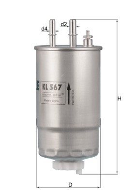 KL567 MAHLE ORIGINAL Фільтр палива
