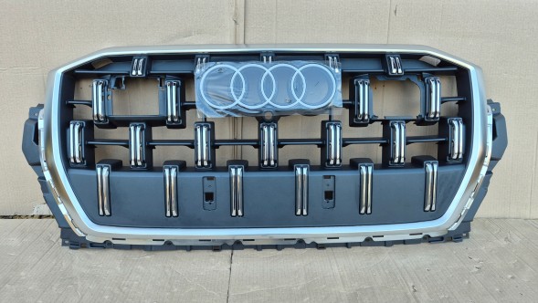 Audi OE GRILL AUDI Q7 4M DRUGI LIFT 2023- S-LINE CHROM Муляж решітки радіатора GRILL Audi Q7 II 4M0 LIFT 23- S-LINE OE 4M0853651BE Хром