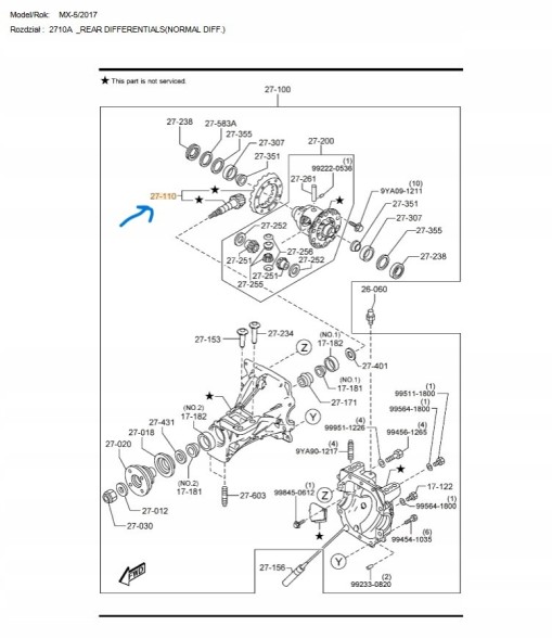 Mazda OE Комплект коронного та дискового колеса Mazda MX-5 ND MA5327110
