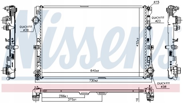Nissens 627029 Радіатор, система охолодження двигуна nissens 627029