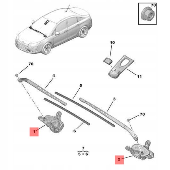 Citroen OE 6405KZ 6405LC Двигун склоочисника передній citroen c5 iii (x7) лівий +правий org kpl