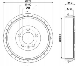 Hella 8DT 355 303-251 Гальмівний барабан