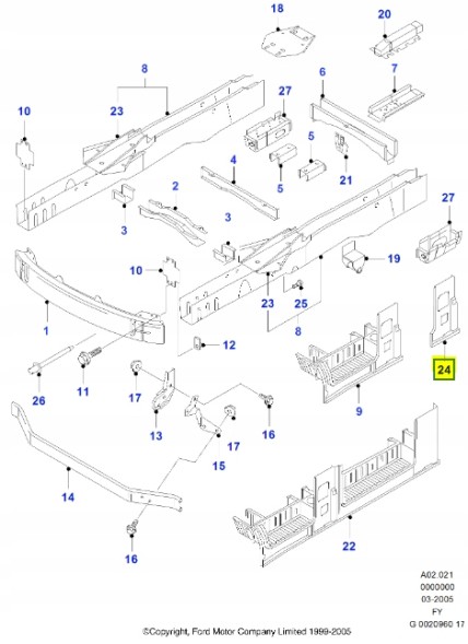 Ford OE Пластина кузовна ліва Ford Transit 2000-2006 OE 4077931