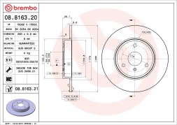 08 8163 21 BREMBO Диск гальмівний