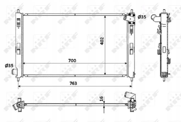 NRF 53906 Охолоджувач води 53906 nrf citroen mitsubishi asx