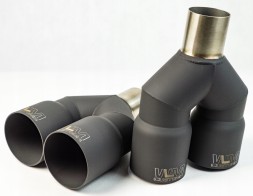 WLM Customs WLM-BLK2x89 Подвійний вихлопний наконечник WLM Black Y-PIPE 2x89 мм